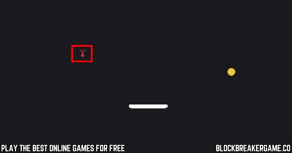 Bomb power-up dropping in Block Breaker to clear multiple bricks