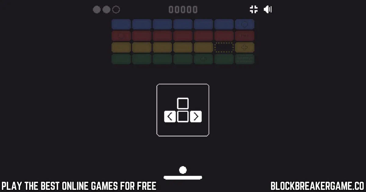 Block Breaker controls using left and right arrow keys to move the paddle