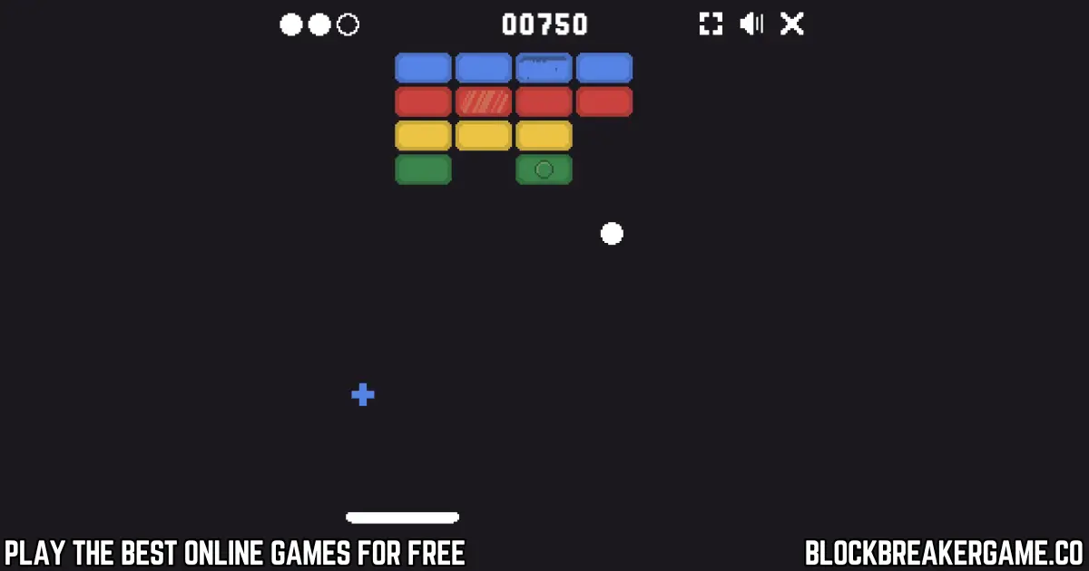 Plus power-up falling in Block Breaker that extends the paddle